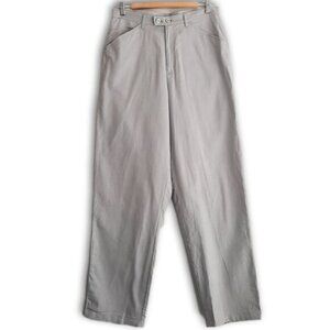 JESSICA / Linen Cotton Blend High Waist Trouser Dress Pants Light Gray Sz 14